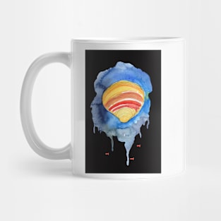 Seashell Watercolor Art with a black background Mug